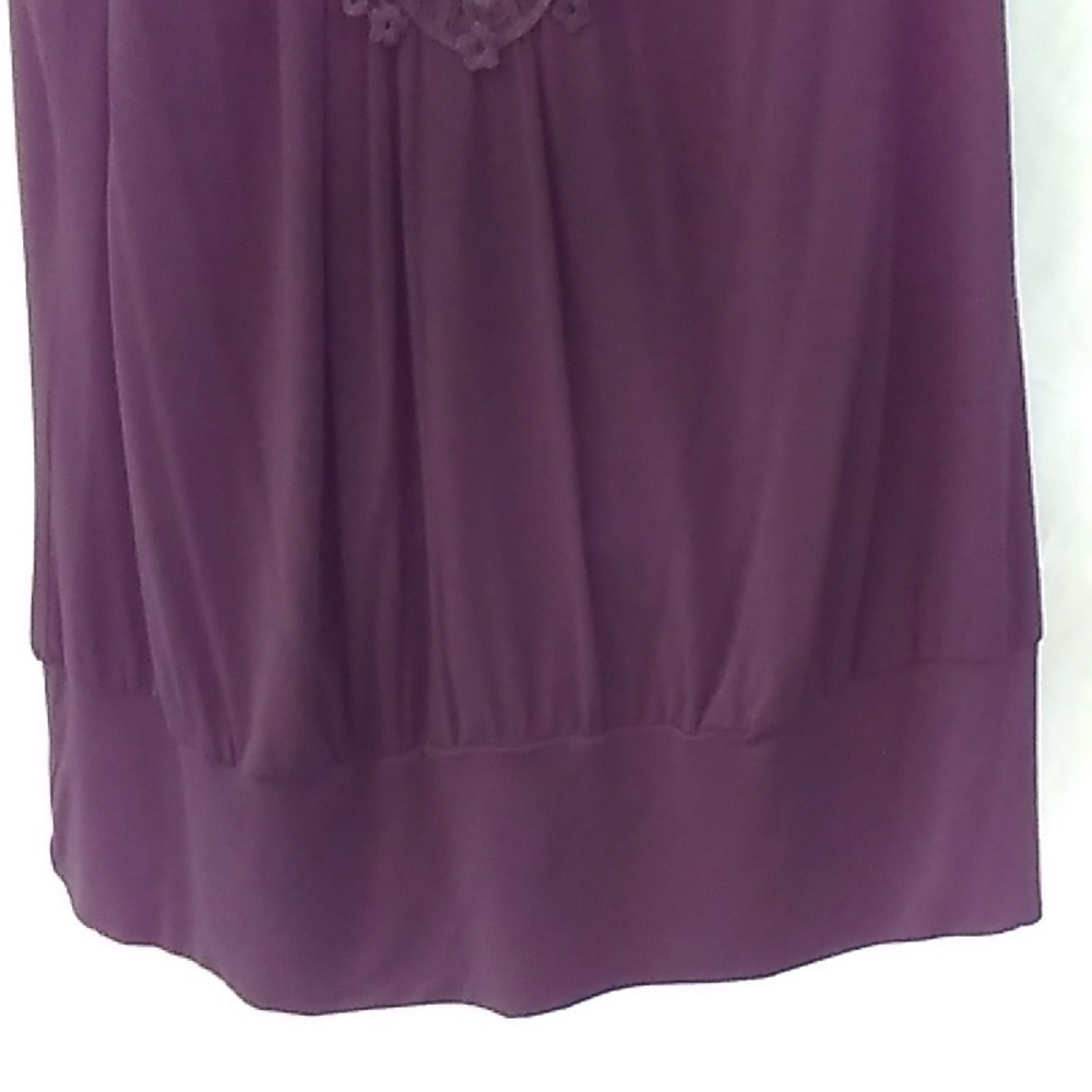 2/25 AE Black Drape Front Lace Back Short Sleeve Shirt - Picture 6 of 14